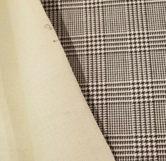 Brown and Cream Glen Plaid Double-Faced Wool Heavy Suiting