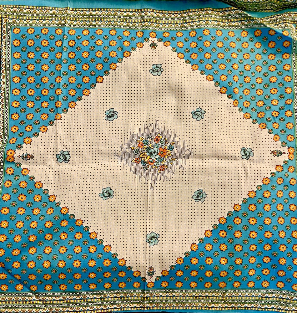 VTG MoD Florals Framed Panel Lg. Bandana Pillows or Quilt Square 45″x25″