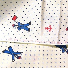 Vintage Fabric by Wellwood, Tiny British Signal Sailors, Per 1/2 Yd