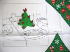 VIP Christmas Fabric Panel OLD FASHIONED TREE 3D CENTERPIECE DIY cut sew 15″