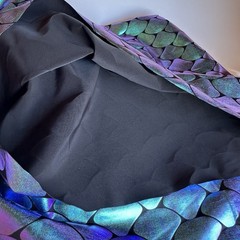 Aqua Hologram Mermaid Fish Scales Stretch Spandex Fabric About 59 X 44 Inch