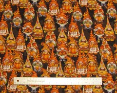 5 YDS Cotton Quilting Fabric Remnant One Piece Pre-washed Joann Fall Gnomes