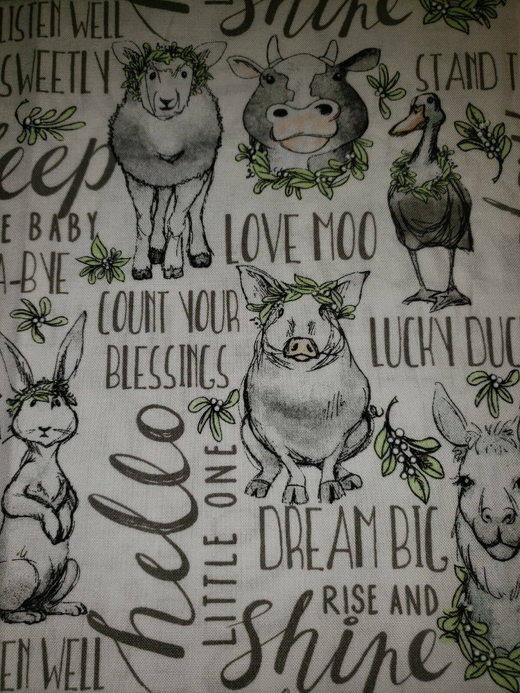 100% Cotton Count Your Blessings Animal Springs Creative Fabric 1/4 Yard