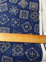 100% cotton bandana print fabric /blue with beige & black 38″ x 44″