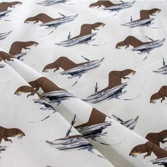 Charley Harper•Coastal Vol 2•Tree Otter, Otters Fabric!Organic Cotton•BTY