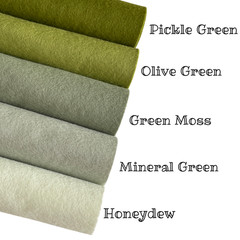 1mm Green Moss 100% Merino Wool Felt Sheet 20 x 30cm – No. 63