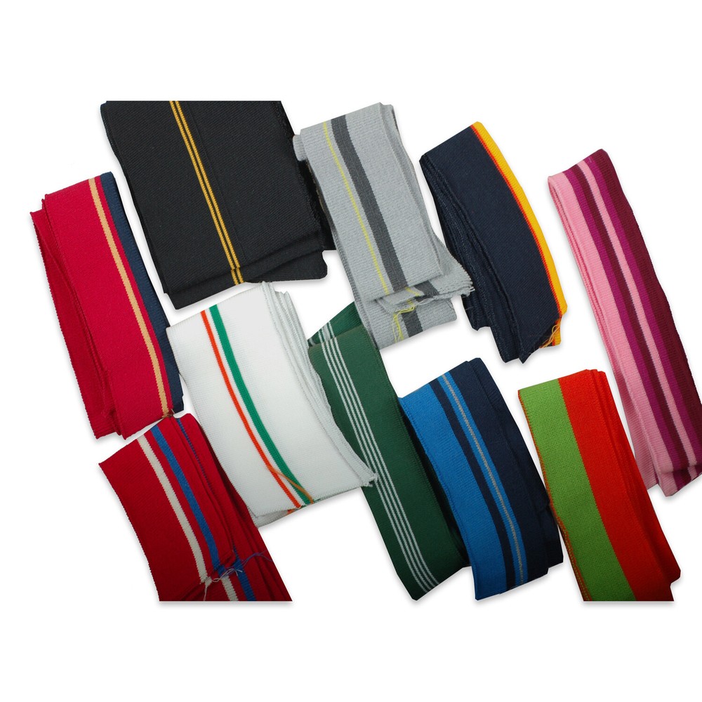 Knit Rib Cuff & Waistband Mix Crafts Pack 10Pcs Remnants,Striped Ribbed Fabric