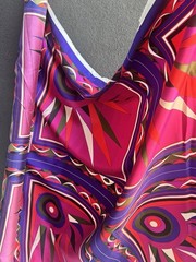 Italian Deadstock 100% Silk Twill 69 GSM Fabric Panel 22”x44” Emilio Pucci Logo