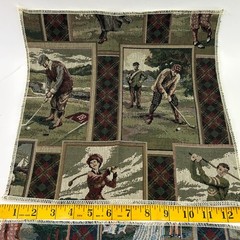 6 Golf Tapestry Upholstery Fabric Samples Vintage Modern Designs Golfing Pillow