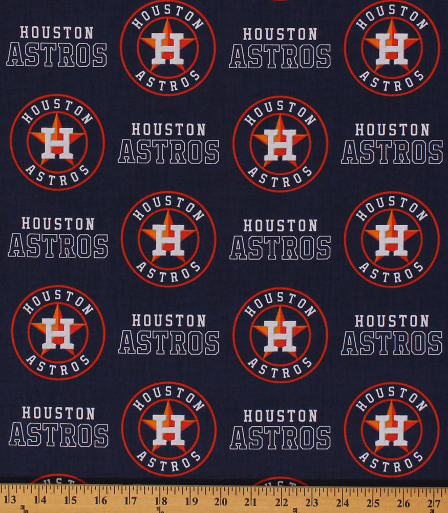 Cotton Houston Astros MLB Baseball Team Cotton Fabric Print by the Yard D158.19