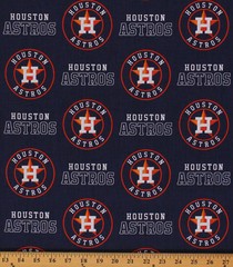 Cotton Houston Astros MLB Baseball Team Cotton Fabric Print by the Yard D158.19