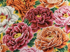NEW! KAFFE FASSETT PHILIP JACOBS TIBETAN PEONY PJ136 WARM FLORAL FABRIC 1/2 YD