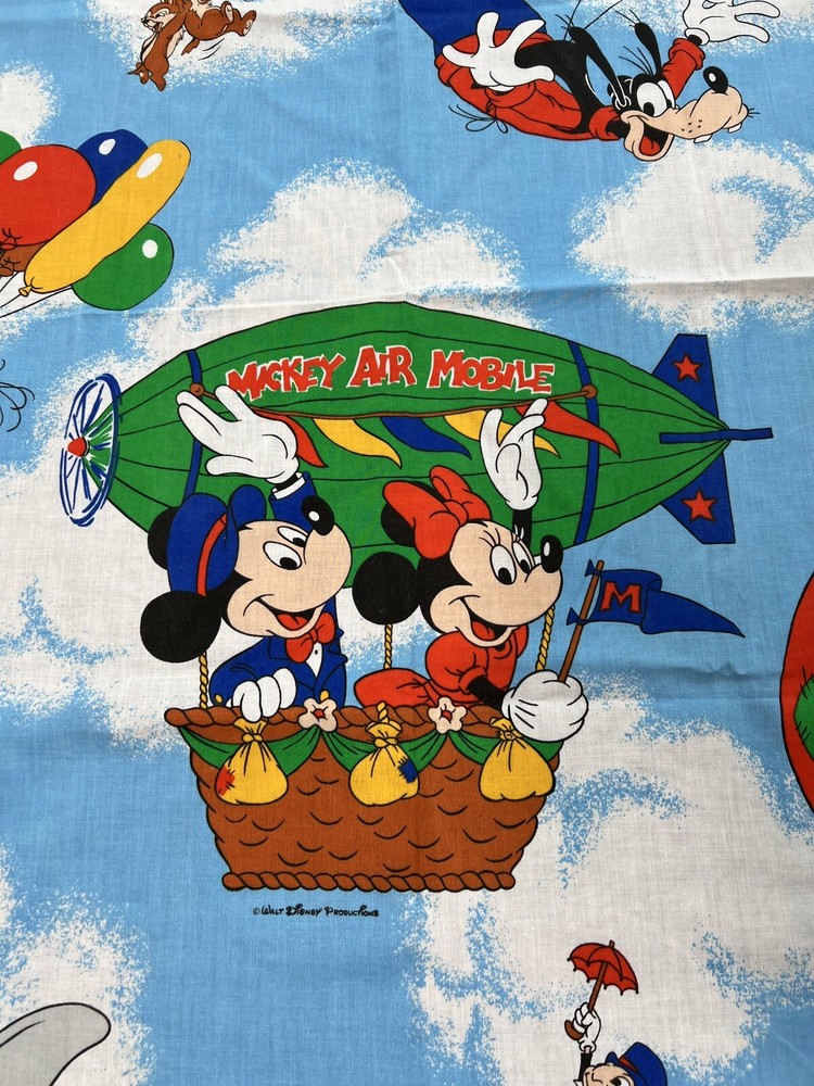 Walt Disney Mickey Minnie Mouse and Friends Hot Air Balloons Fabric