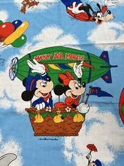 Walt Disney Mickey Minnie Mouse and Friends Hot Air Balloons Fabric