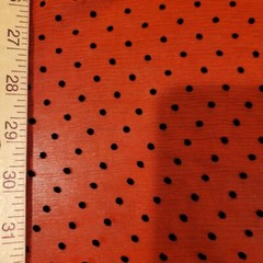 Red Crinkle Silk Chiffon w/ Black Velvet Flocked Dots – Soft & Elegant! Italy