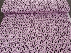 24″ McKenzie Dena Designs FreeSpirit Leaves Damask Pink Black Ecru