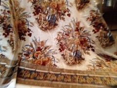 Fabric Vintage Floral Velvet Upholstery 92×51 Quaker Fabric Corporation 1980