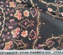 Star Fabrics Inc. Black Floral Sheer Polyester Chiffon Fabric 60×72″