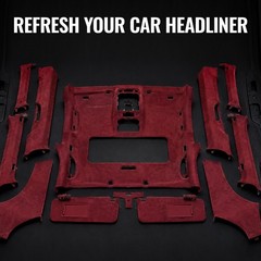 Headliner Fabric 108″ L x 60″ W Foam Backing for Car Truck RV SUV Boat Burgundy
