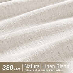 Pinch Pleated Linen 40 Inch Wide Curtains 96 Inches Long for Living Room, Mem…