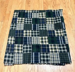 Patchwork Madras Plaid Cotton Fabric 46” X 5.5 Yards Blue Green White Black New