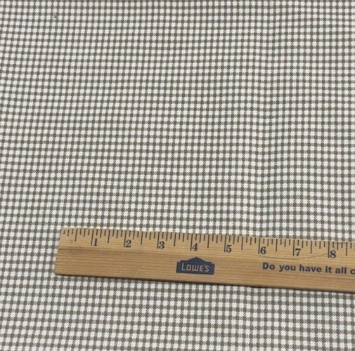 Brown White Gingham Heavyweight Cotton Decor Fabric 1Y #19