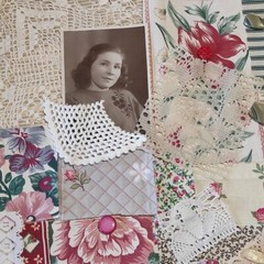 Slow stitch junk journal kit Vintage fabric pieces lace Sewing and Craft K#26