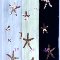 Solid Embroidery Chiffon Fabric Starfish Chiffon Fabric Sea Star Chiffon Lace