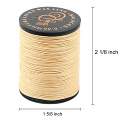 FANDOL 100% Natural Linen Thread Waxed for Bookbingding, Leather Beige