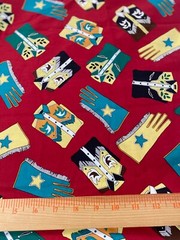 Cowboy shirts & gloves cotton print fabric 2yds x 44″Blank Quilting(2007)