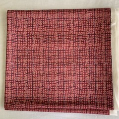 Vintage Dark Pink Tan Blue Polyester Geometric Pattern Fabric 2.5 Yards 60”x108”