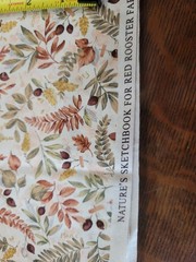 100% Cotton Quilt Fabric 3 Yards Leaves NATURES Sketchbook Red Rooster Fabrics