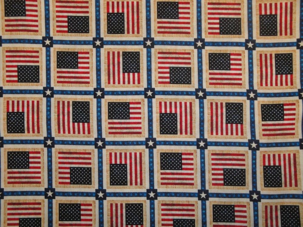 American Freedom Combed Cotton Digitally Printed Patriotic American Flag Fabric