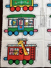 Vintage Spring Mills Animal Christmas Zoo circus Train Cut And Sew Pillows