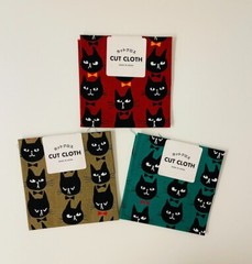 Japanese Cut Cloth Set Of 3 Cotton Fabric Lovely Cat Gentleman Pattern