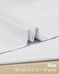 HOTGODEN Medium Weight 100% Cotton Muslin Fabric: 59 inch 10 YARDS, Bleached