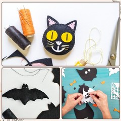 Black Felt Fabric, 2 PCS 12″ X Fabric Sheets for Crafts 1mm