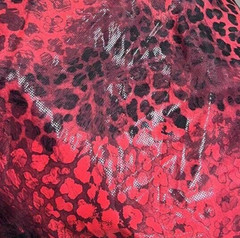 4 Way Stretch Fabric Red Snake Animal Print Spandex By Yard for Swimwear