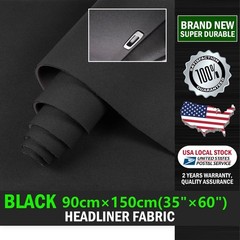 35″×60″ Black Knit Headliner Fabric with Foam Backing Mate Car Roof Upholstery