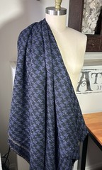 Wool Viscose Houndstooth Bouclé Fabric, Periwinkle, Purple, Black, 2¼ Yds