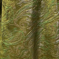 Green Gold Silver Paisley Metallic Brocade Fabric 60” Sold By The Yard