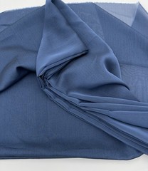Lot of 4 Yards Steel Stone Blue Chiffon Fabric 57″ Wide Lightweight Sheer