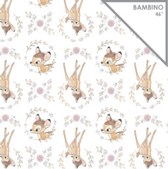Disney’s Bambi Sweet Bambi White w/Metallic Double Gauze Fabric by the Yard