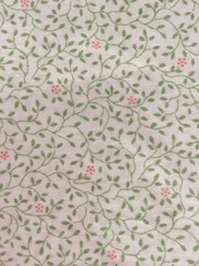 4yd.+ cut Small print quilting cotton white with pastel green pink bedding