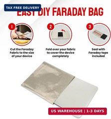 Faraday Fabric & Tape Kit, 1 Yard (44 x 36 in) – EMF Blocker and RF Shi
