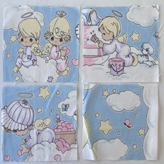 87 Quilt Fabric Squares 6.5″ x 6.5″ – Baby – Animals, Precious Moments, Winnie