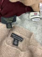 LOT OF 6 100% Cashmere Sweaters Bundle Flawed Crafter Cutters Fabric 2.12 Lbs CT