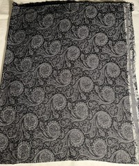 Black & Gray Paisley Print Fabric for Dresses Skirts Clothes 2.5 Yards Neutral