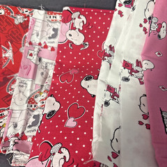 Snoopy Fabric Grab Bag: Valentine’s Day Lot 1.14 pounds: See description