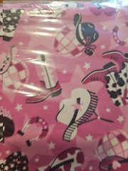 BOLT 8 YARDS PINK COWGIRL DISCO BOOTS HAT HORSE FLANNEL FABRIC SEWING RAG QUILT